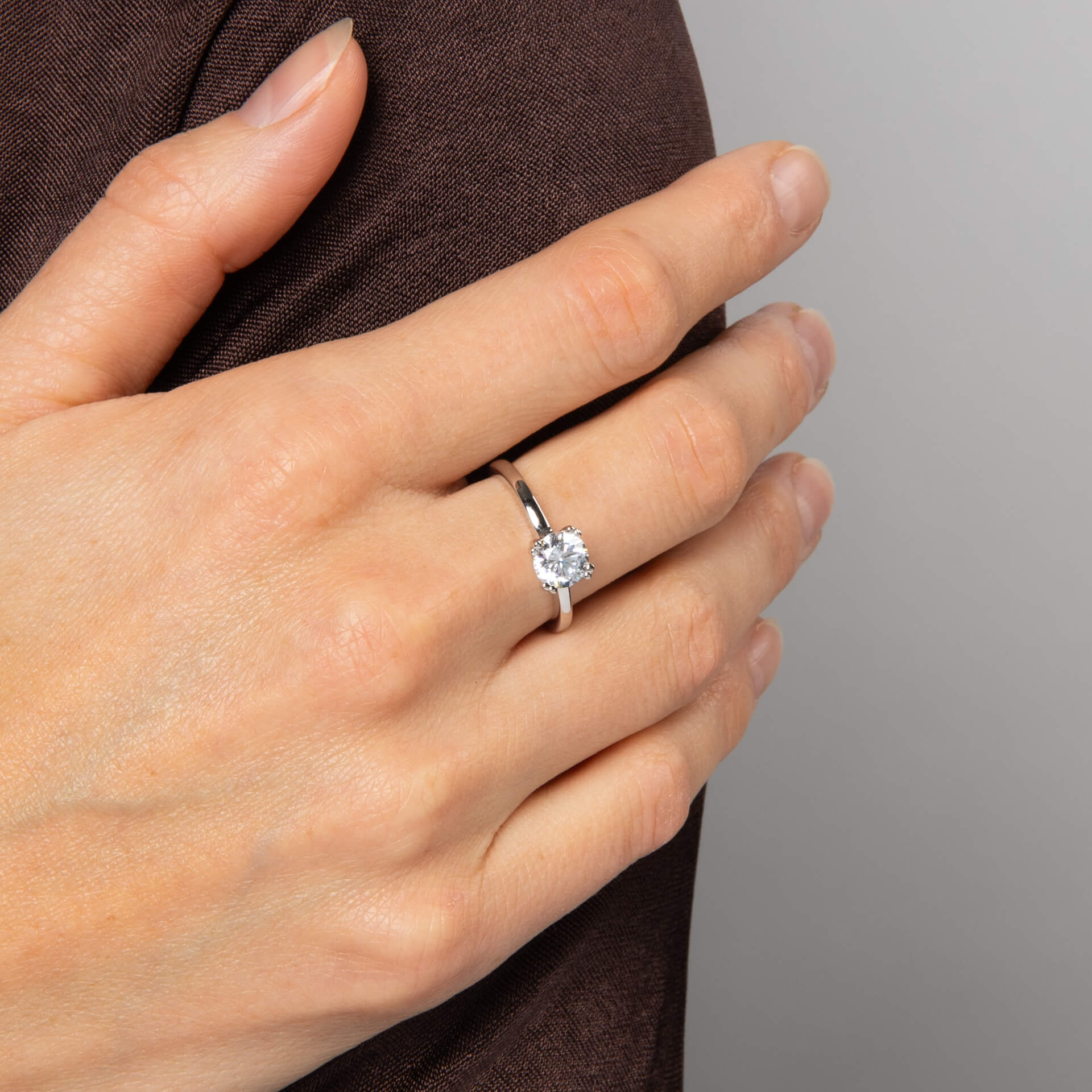 Diamonfire Double Claw Solitaire Ring