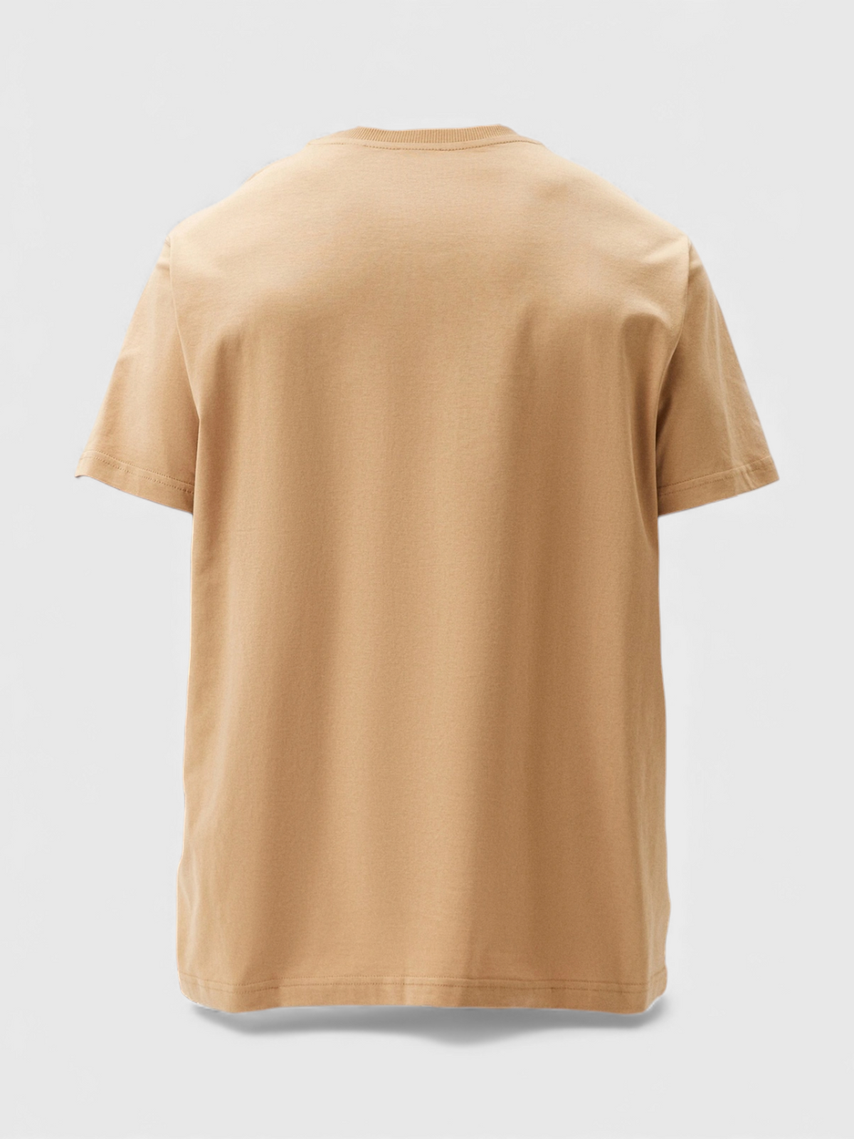 Logo Embroidered Cotton T-Shirt Soft Fawn