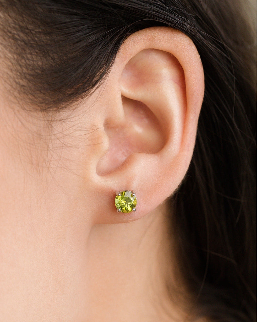 Set de regalo de joyería de peridoto para uso diario en plata de ley