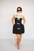 Coco Cotton Sundress Dress in Black and White