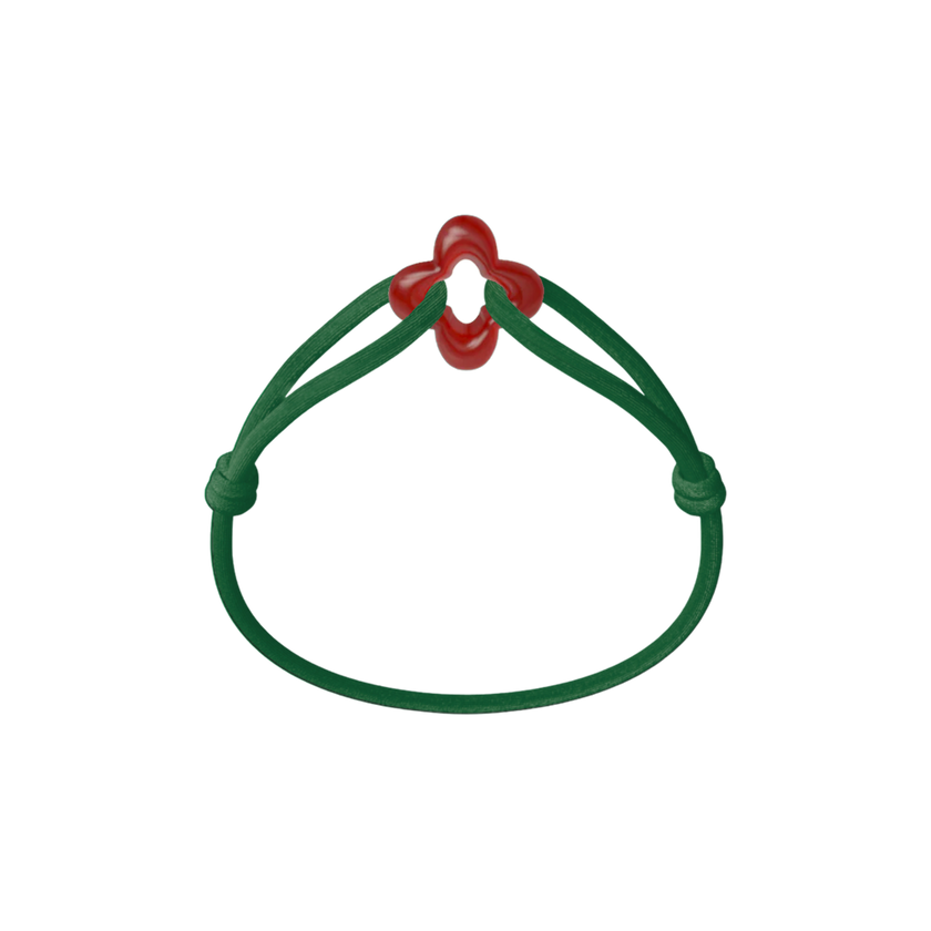Red Clover Cord Bracelet