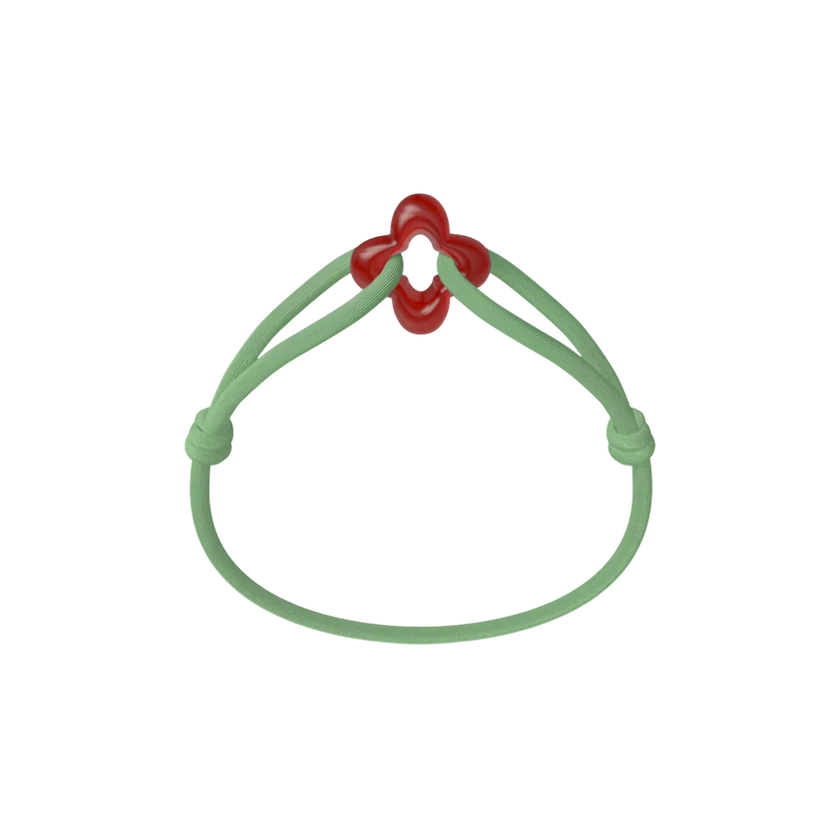 Red Clover Cord Bracelet