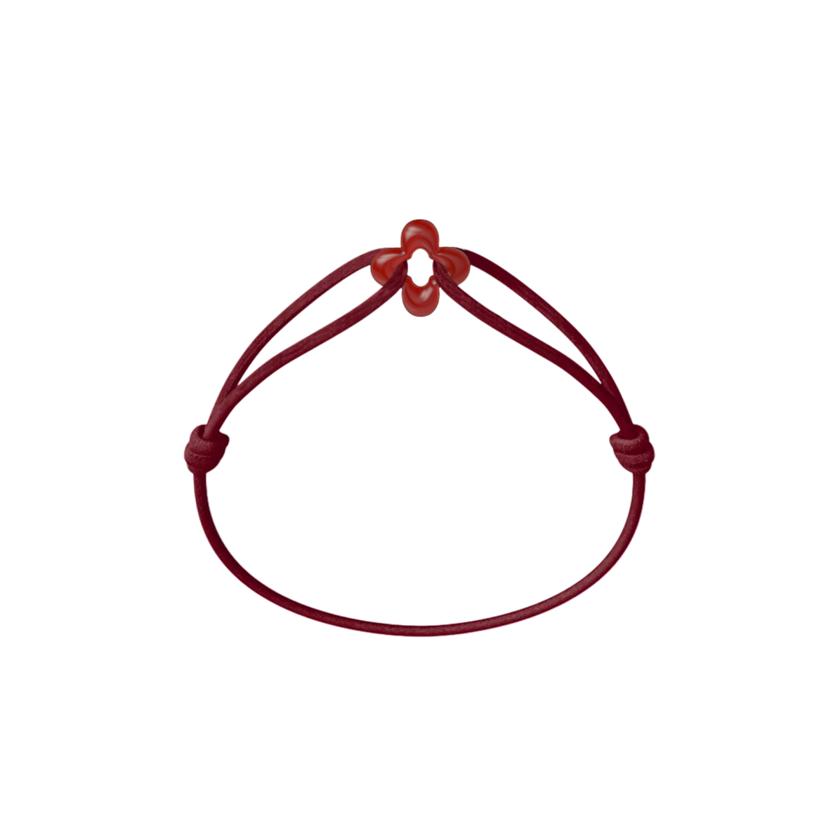 Mini Red Clover Cord Bracelet