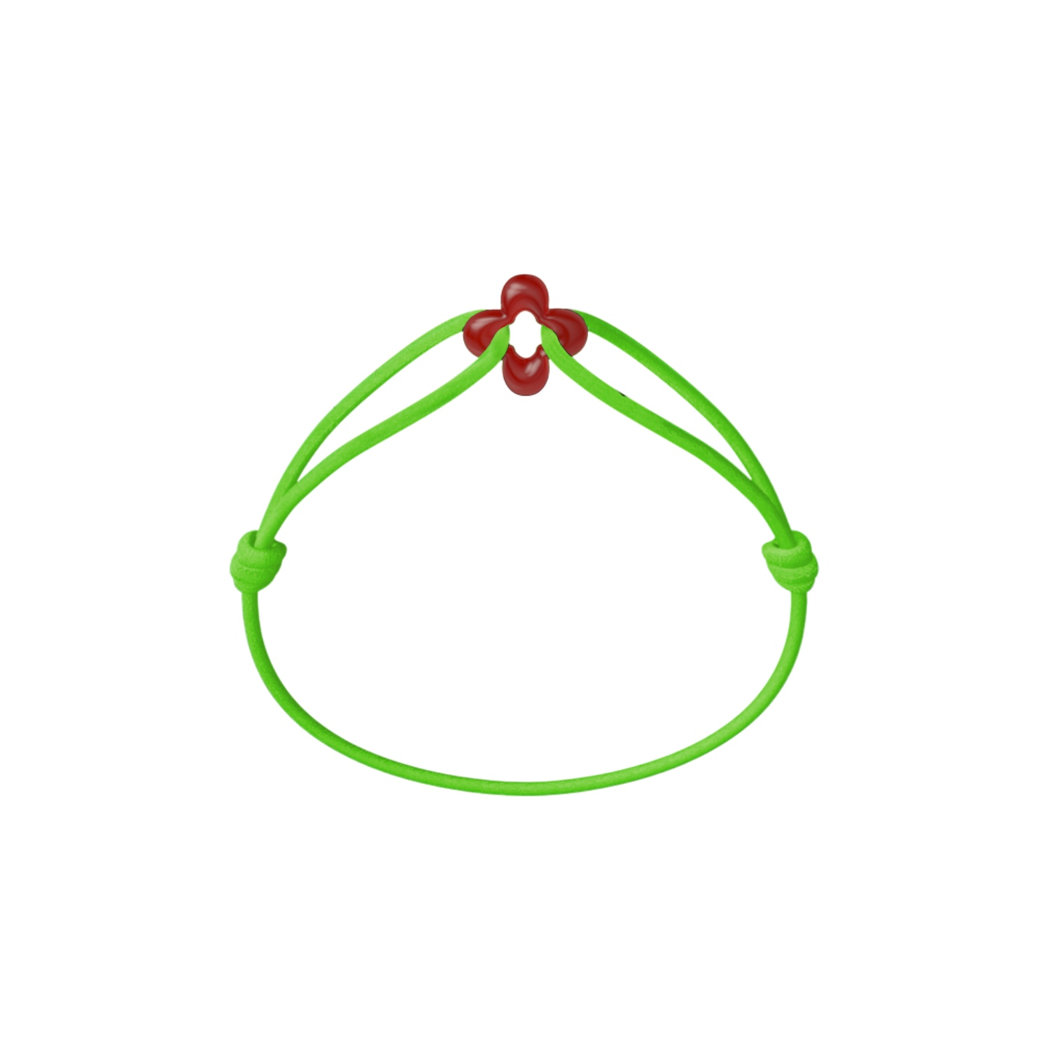 Mini Red Clover Cord Bracelet