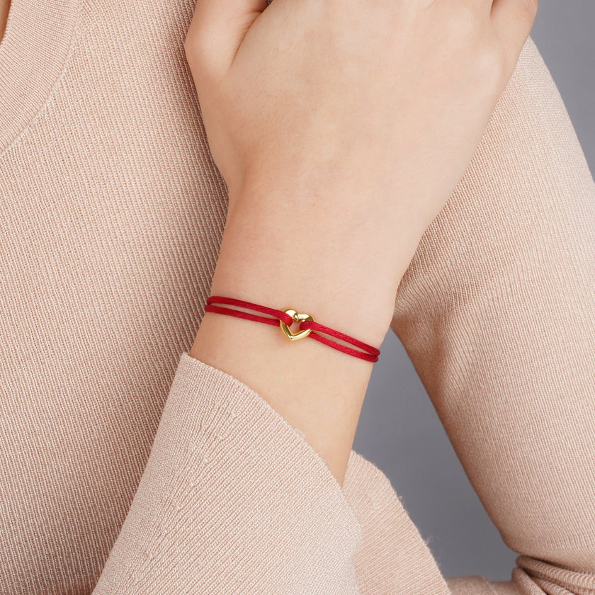 Golden Heart Cord Bracelet