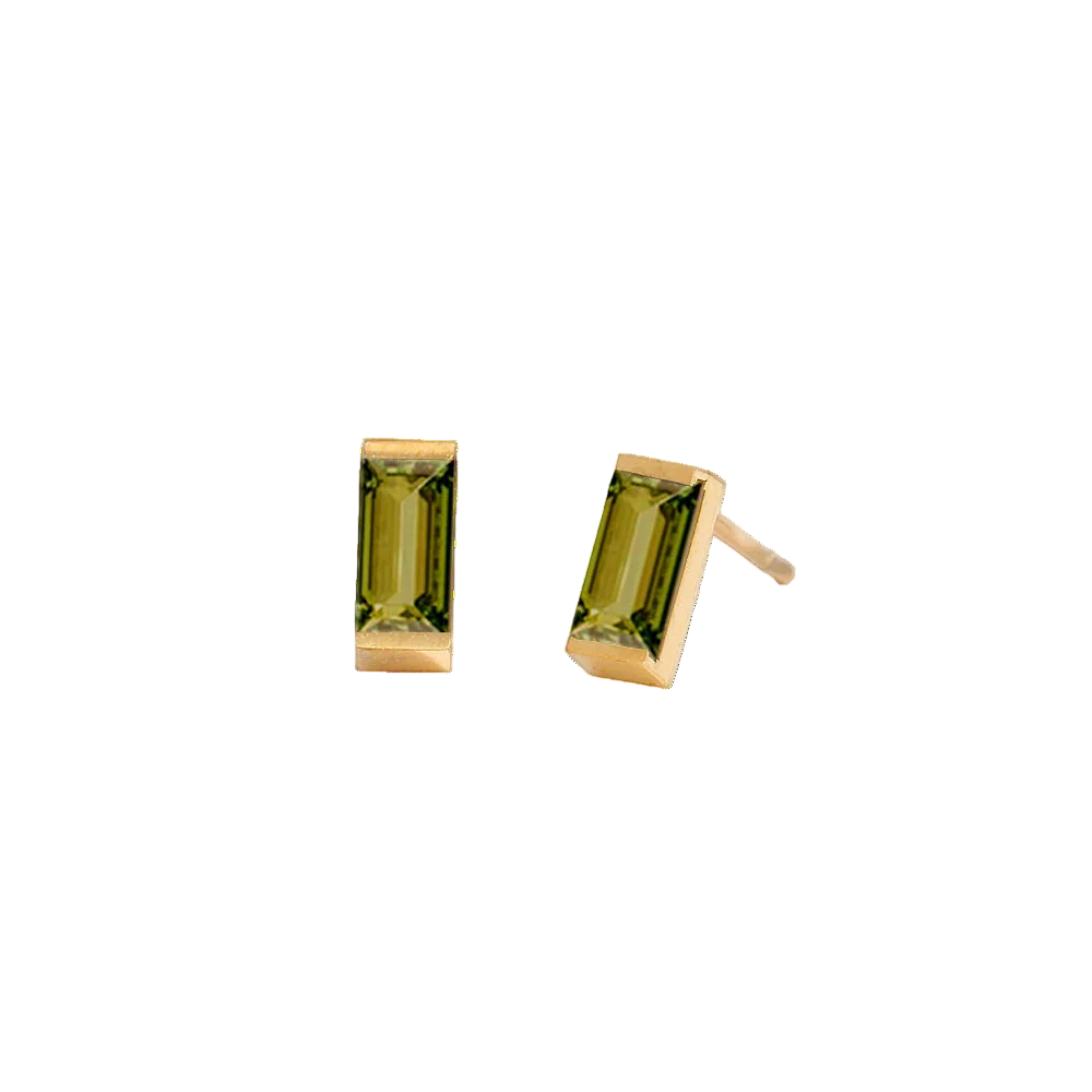Rectangle Birthstone Earrings