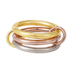 18K Elegant Gold Plated & Bronze & Silver Stacked Rings