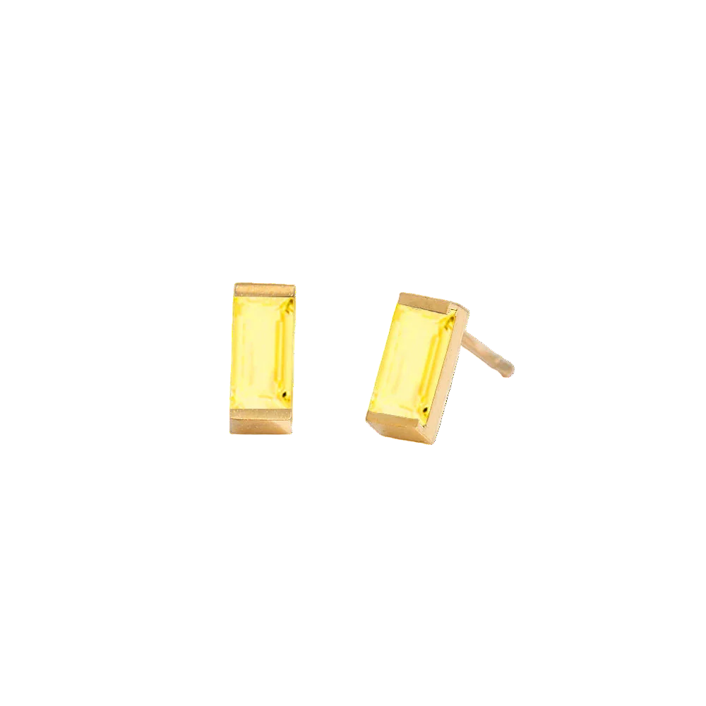 Rectangle Birthstone Earrings