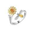 Adjustable Sunflower Spinner Ring