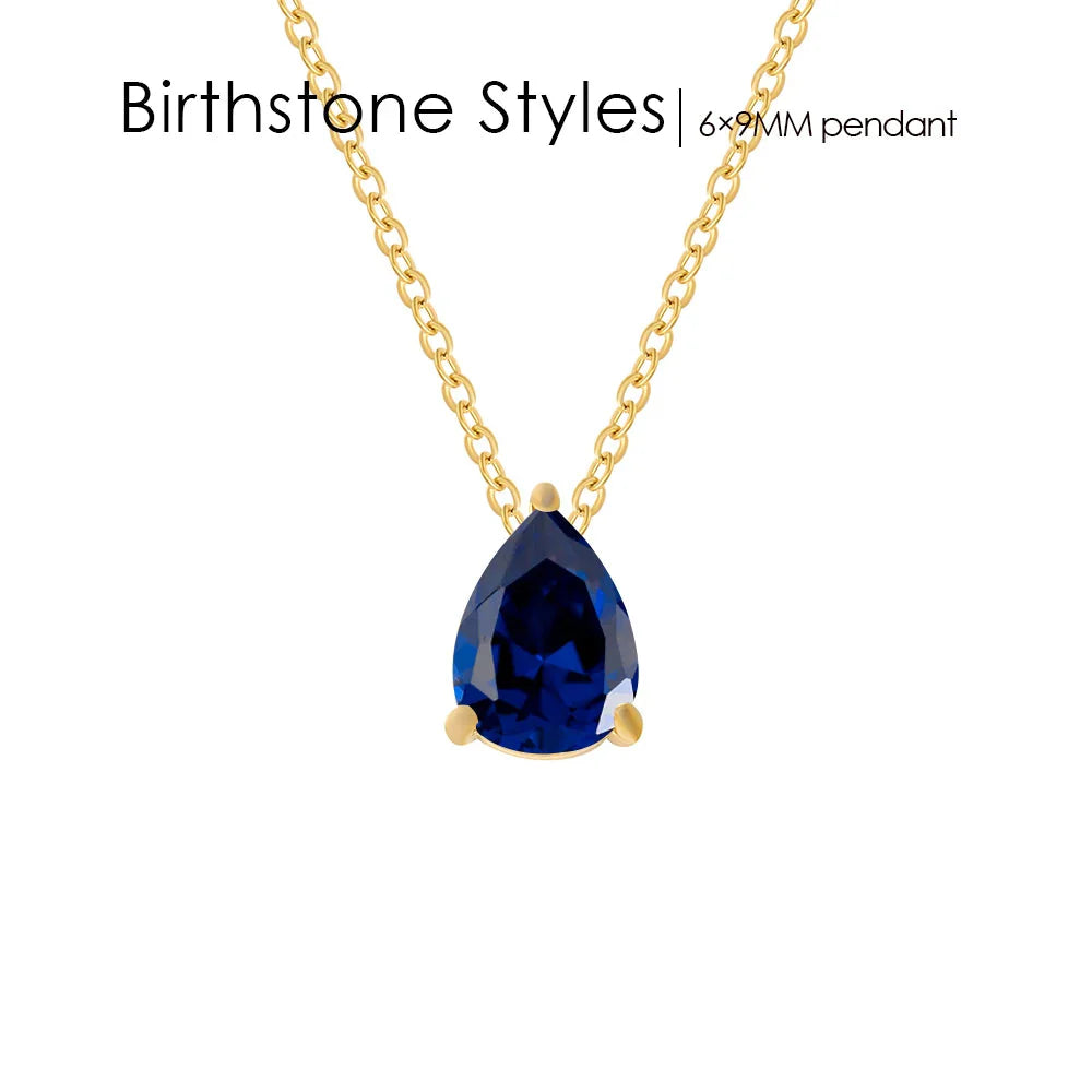 Teardrop Birthstone Necklace