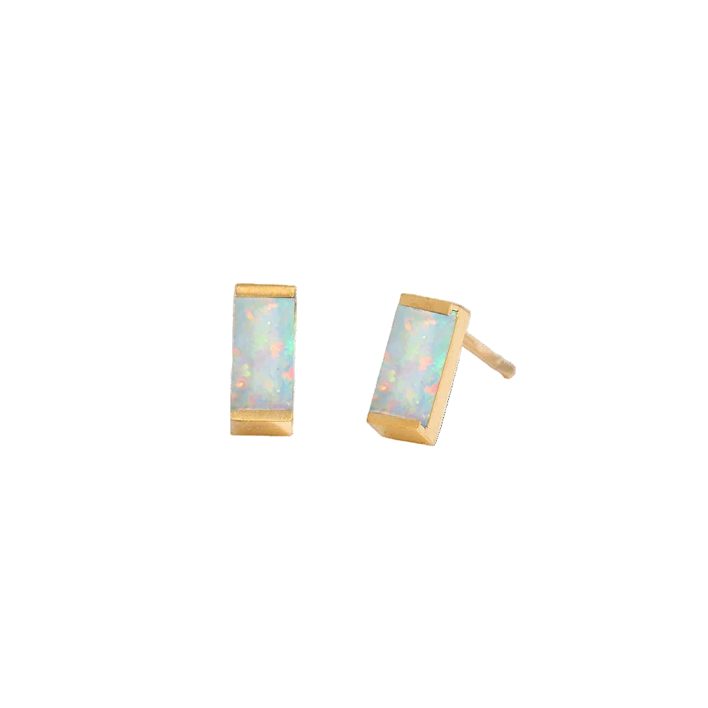 Rectangle Birthstone Earrings