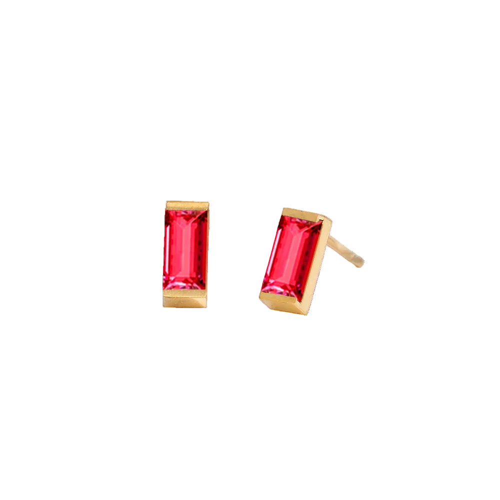 Rectangle Birthstone Earrings