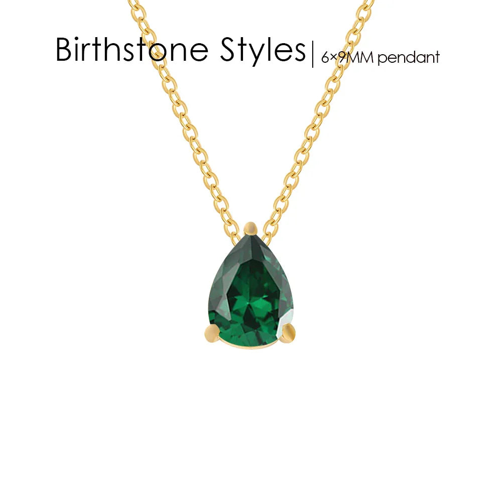 Teardrop Birthstone Necklace
