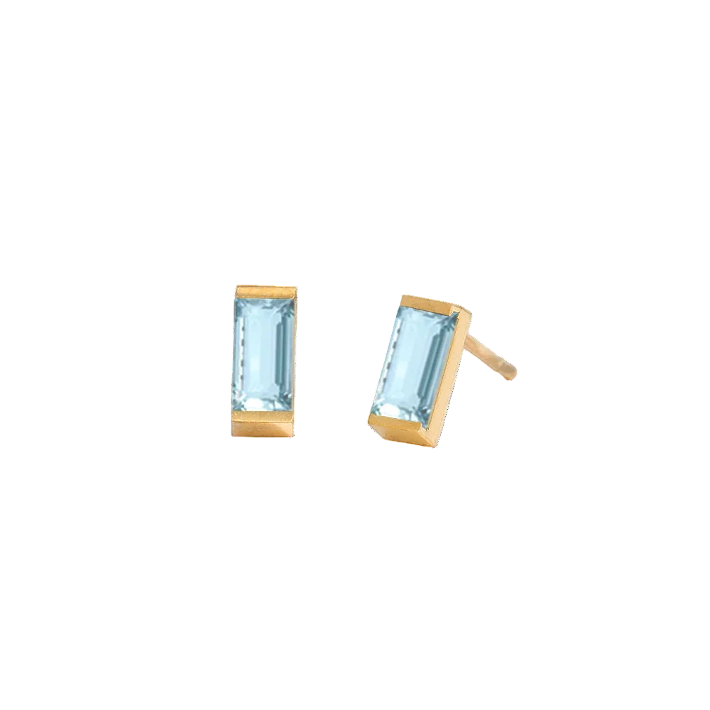 Rectangle Birthstone Earrings