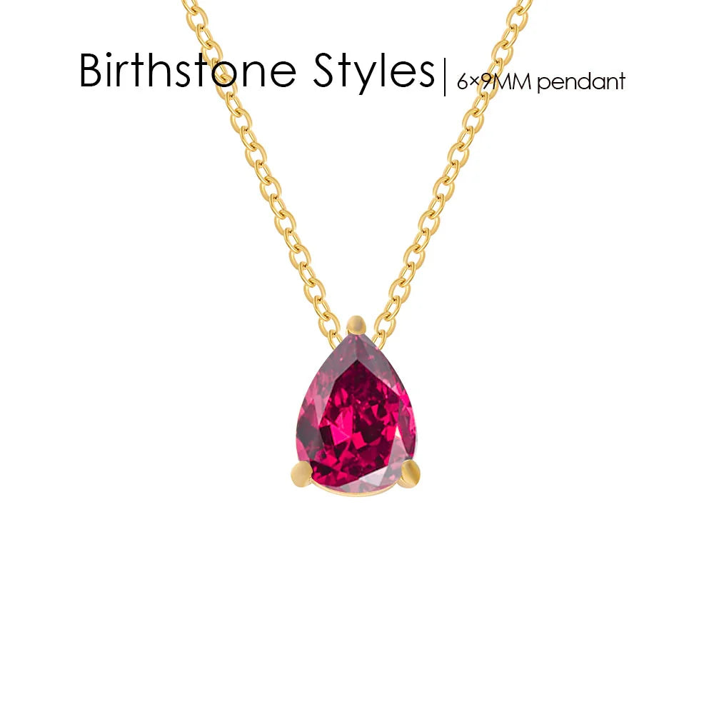 Teardrop Birthstone Necklace