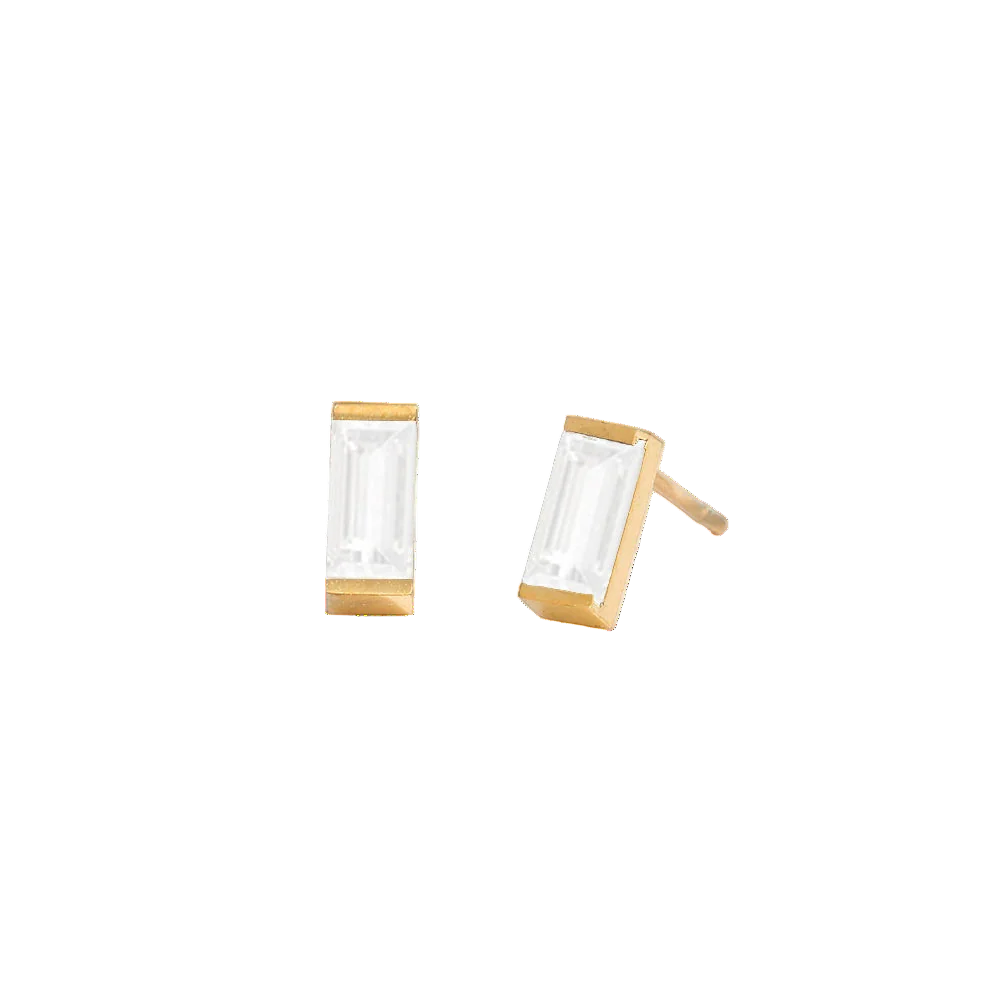 Rectangle Birthstone Earrings