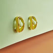 Boucles d'oreilles clous en or, chrysoprase verte citron