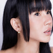 Boucles d'oreilles clous en or, chrysoprase verte citron