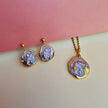 Collier Or Nuit Étoilée Émail Opale Rose et Perle
