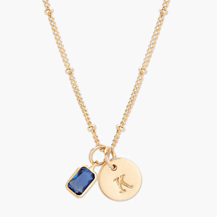 Savae Birthstone Initial Pendant