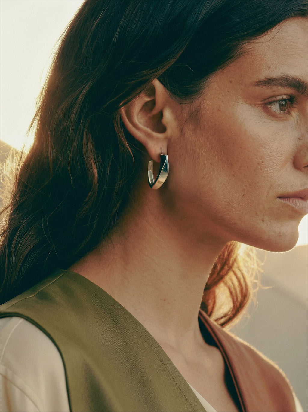 Seren Large Hoops | Sterling Silver
