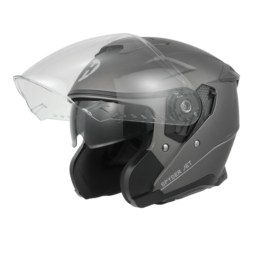 D.O.T. & ECE Daytona Spyder Jet- Gun Metal Grey Dull Metallic