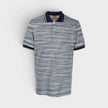 Striped Contrast Collar Polo Shirt Space Dyed Navy White