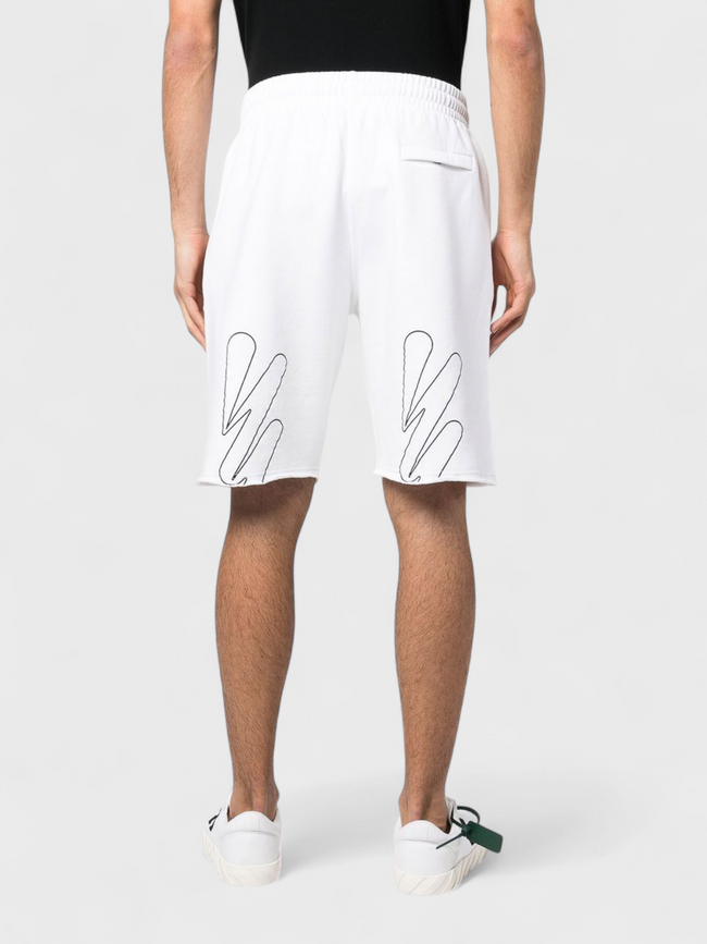 Wave Diagonal Sweatshorts White