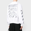 Scribble Diag Print Sweatshirt White