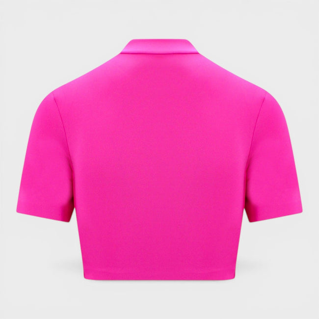 Zip Logo Crop Tee Fuchsia