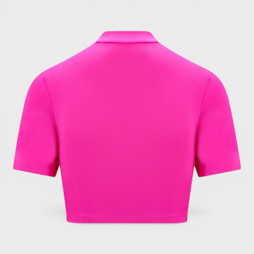 Zip Logo Crop Tee Fuchsia