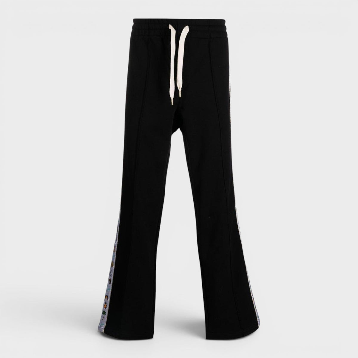 Casa Elements Embroidered Satin Tape Sweatpant Black
