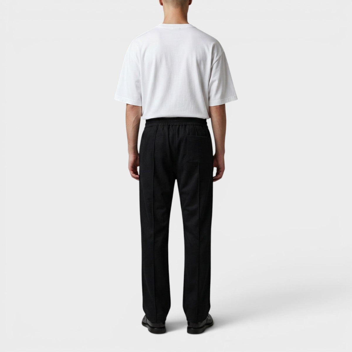 Casa Elements Embroidered Satin Tape Sweatpant Black
