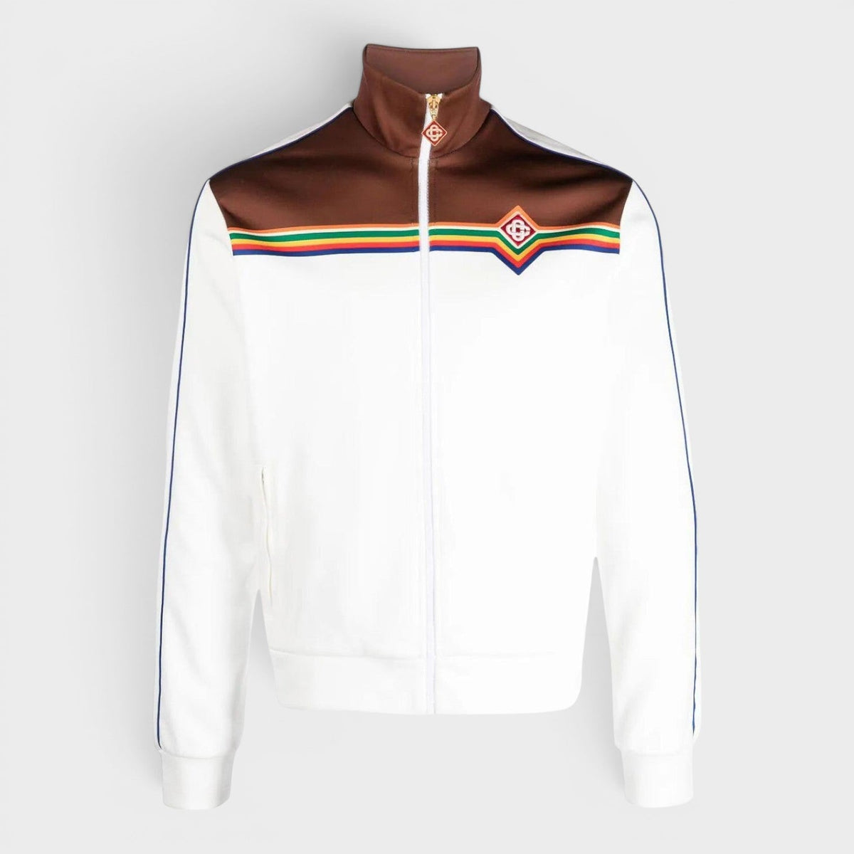 Printed Tricot Track Top White