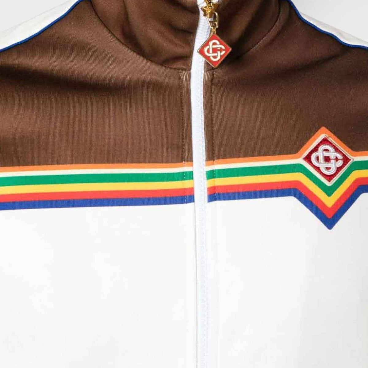 Printed Tricot Track Top White