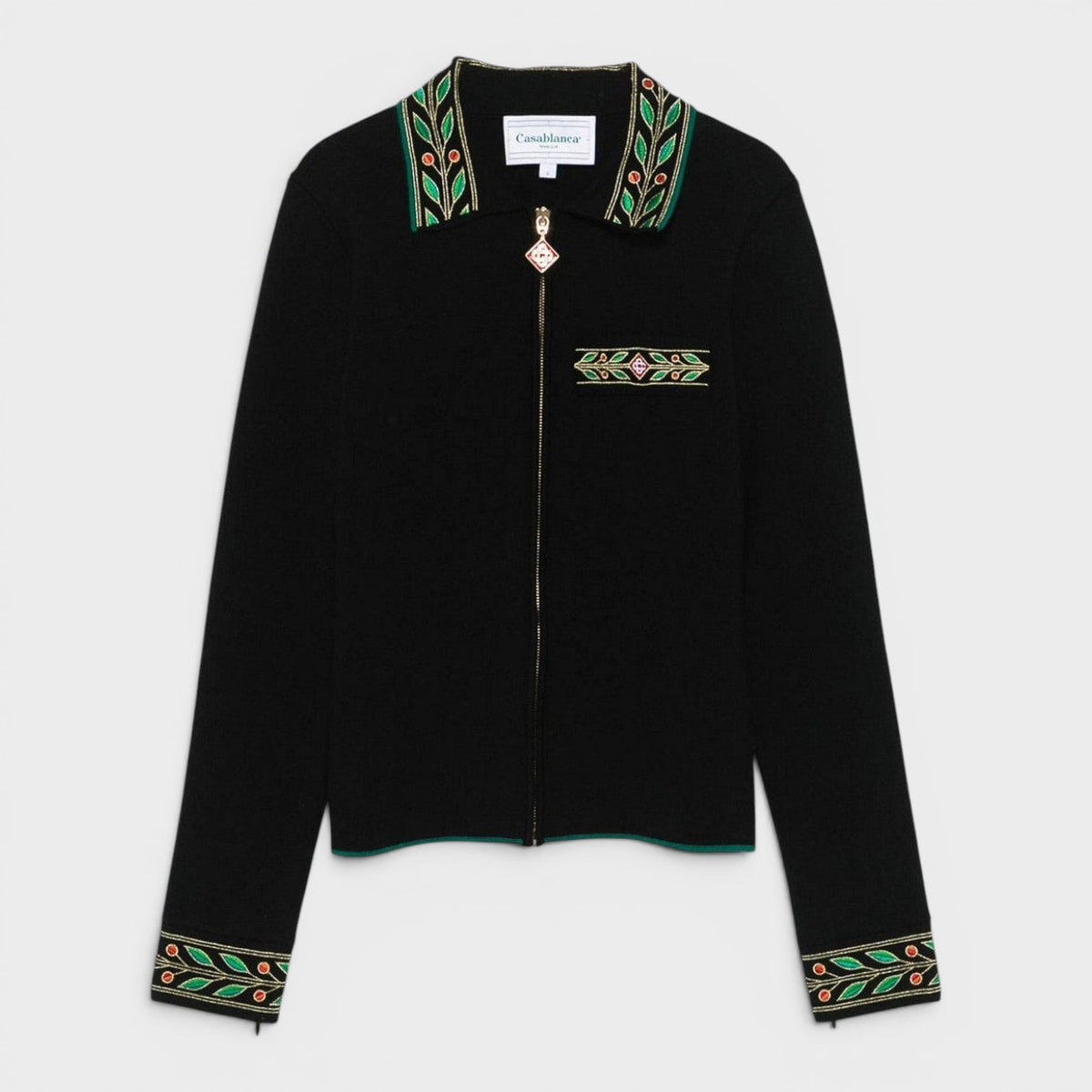 Embroidered Laurel Jacket Black