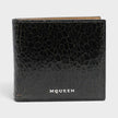 Logo Bi-fold Wallet Crackled Leather Black