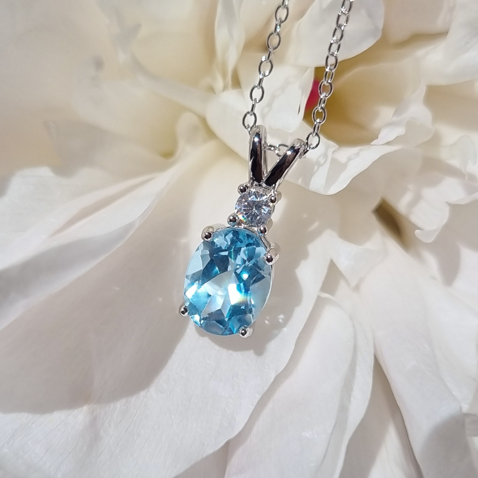 Mini Set 1 - Blauw Topaas Sieradenset van Sterling Zilver