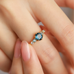 Ombre Blue Topaz Five Stone Ring in 18k Gold Vermeil