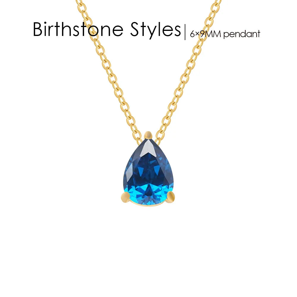 Teardrop Birthstone Necklace