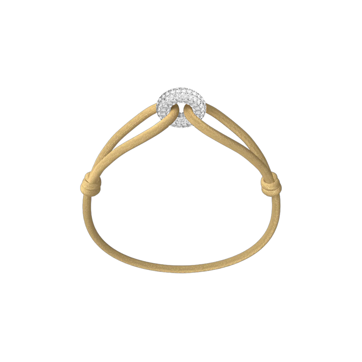 Silver Soho Pavé Cord Bracelet