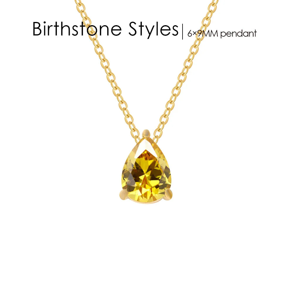 Teardrop Birthstone Necklace