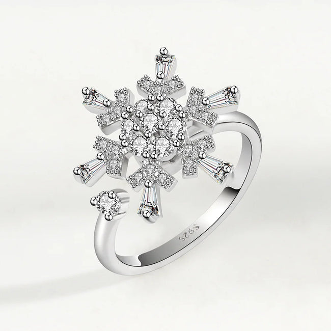 Adjustable Snowflake Spinner Ring