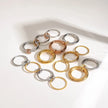 Two-Tone Rope & Beaded Interlocking Ring