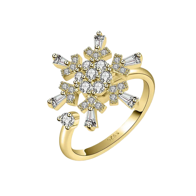 Adjustable Snowflake Spinner Ring