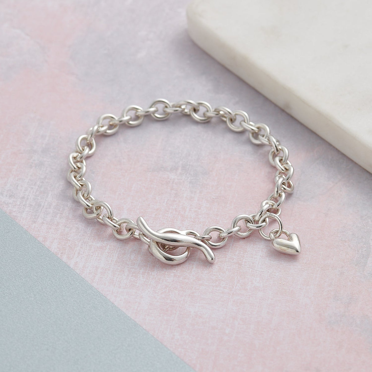Heart Trace Chain Charm Bracelet
