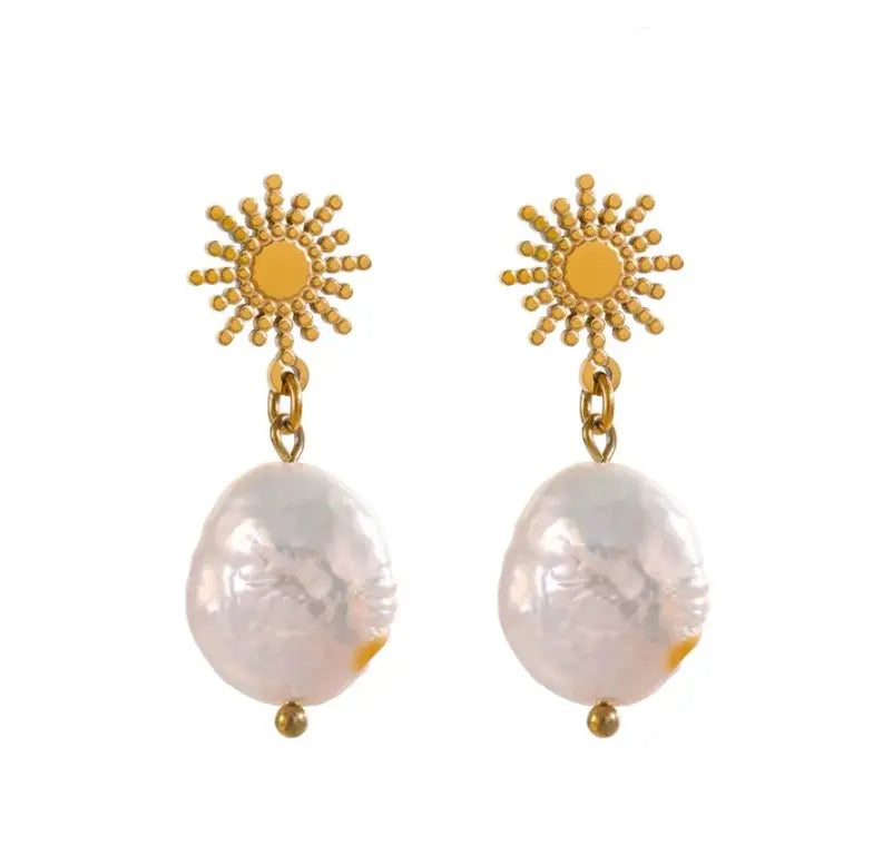 Orecchini di perle Selena Luxe placcati in oro 18k