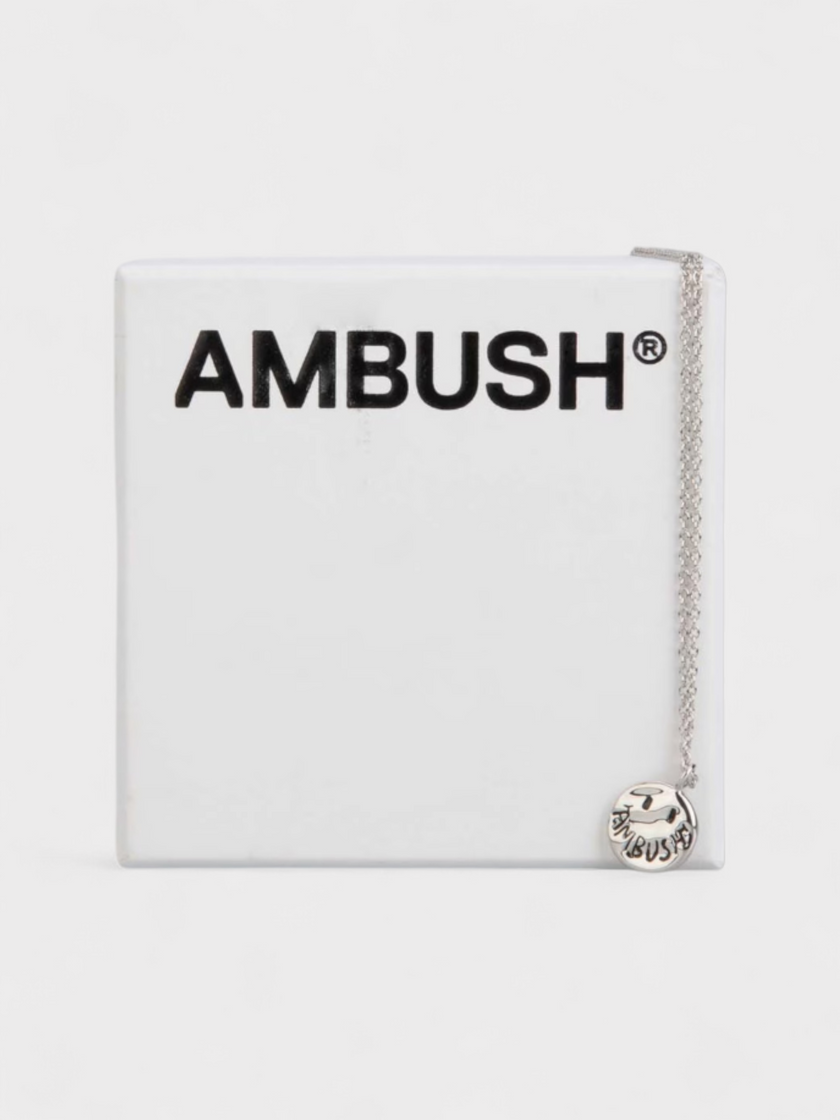 Ambush Smiley Charm Necklace Silver