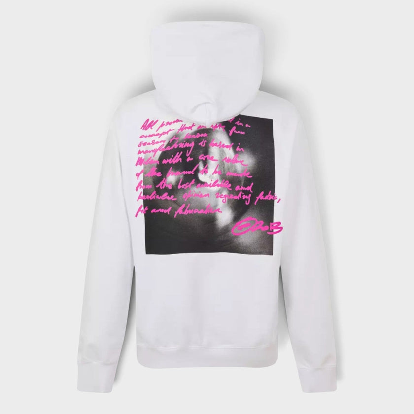 Logo Print Hoodie White