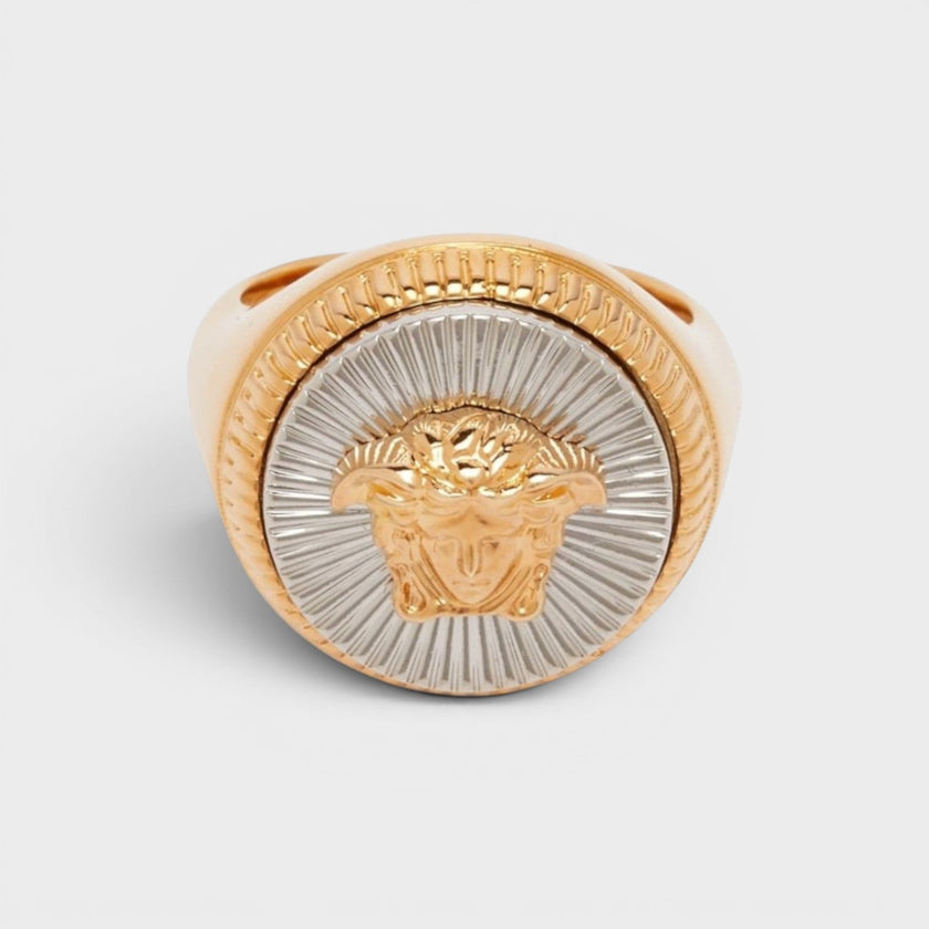 Medusa Head Metal Ring Gold Silver